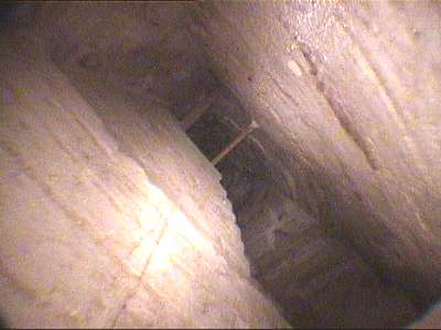 Looking up into the burial chamber of the Bent Pyramid of Dahshur - Copyright 2000 - Andrew Bayuk - All Rights Reserved