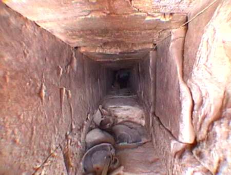 Descending Passageway of the Bent Pyramid of Dahshur - Copyright 2000 - Andrew Bayuk - All Rights Reserved