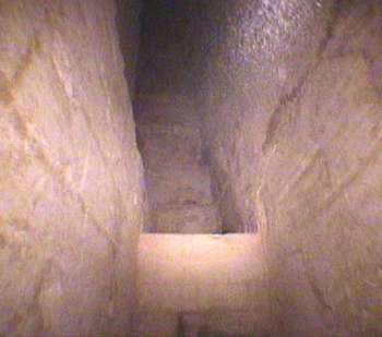 Ledge leading to the burial chamber of the Bent Pyramid of Dahshur - Copyright 2000 - Andrew Bayuk - All Rights Reserved