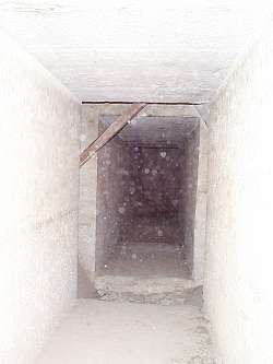 Approaching the second portcullis block of the Bent Pyramid of Dahshur - Copyright 2000 - Andrew Bayuk - All Rights Reserved